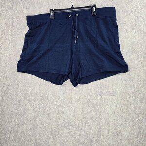 Terra & Sky Womens Shorts Navy Blue Size 3X Relaxed Fit Cotton Modal Blend
